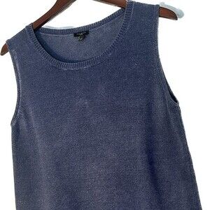 Talbots blue linen tunic sleeveless sweater size petite XL